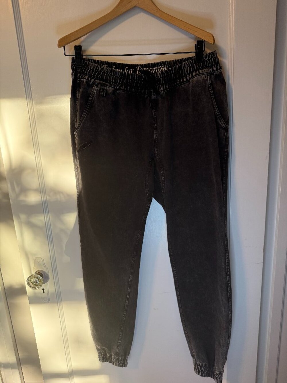 Publish Brand light denim faded gray jogger pants.